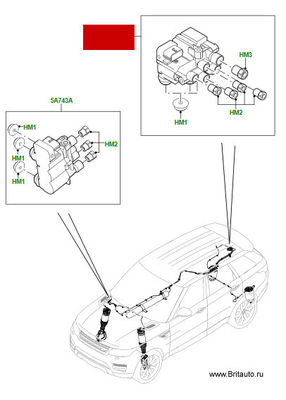 A válvula da suspensão do ar de Range Rover L405 L494 obstrui OEM LR070246